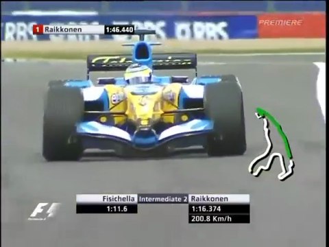 F1 – Giancarlo Fisichella (Renault V10) lap in qualifying – Belgium 2005