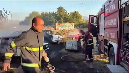 Yediemin deposunda yangın; 5 otomobil ve 30 motosiklet zarar gördü