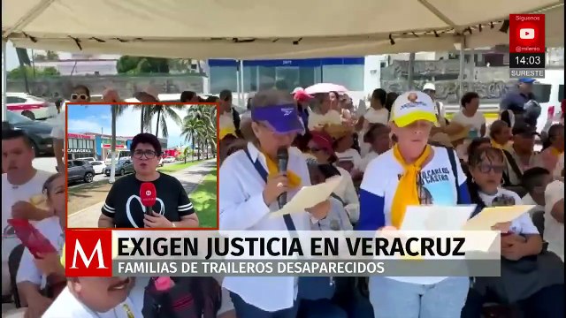 Familiares de traileros desaparecidos llegan a Veracruz exigiendo justicia