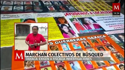 Colectivos de búsqueda en Oaxaca marchan; exigen a la fiscalía justicia