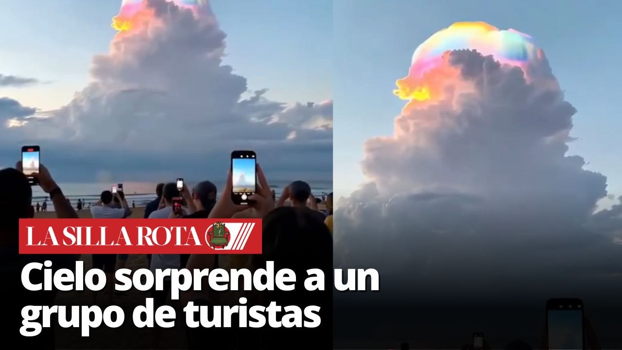 Nubes arcoíris iluminan el cielo y sorprende a turistas
