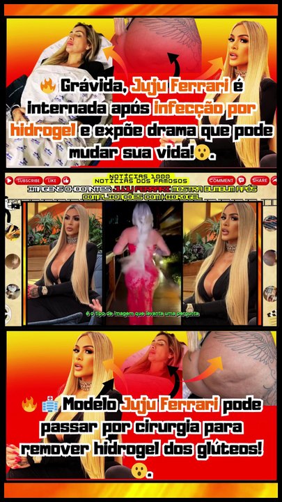 Grávida, #JujuFerrari é internada após infecção por hidrogel e expõe drama que pode mudar sua vida! Notícias 100 notícias dos Famosos