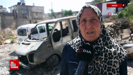 Hatay'da kanserden eşini kaybeden kadının 4 evladının ekmek parasını kazandığı minibüs yandı