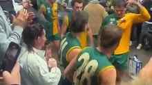Gordon sings the song after CHFL semi win over Bungaree