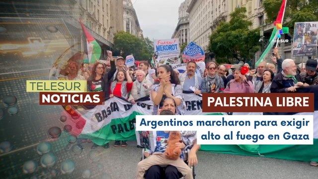 Miles de argentinos marchan en solidaridad con el pueblo Palestino en Buenos Aires