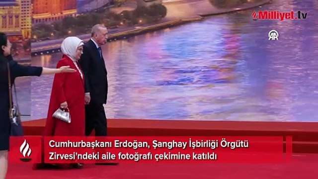 Cumhurbaşkanı Erdoğan, Şanghay İşbirliği Örgütü Zirvesi'ndeki aile fotoğrafı çekimine katıldı