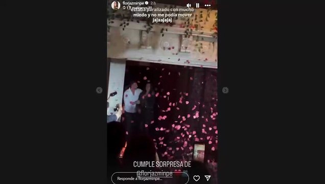 El cumpleaños sorpresa que le preparó Nico Occhiato a Flor Jazmín Peña