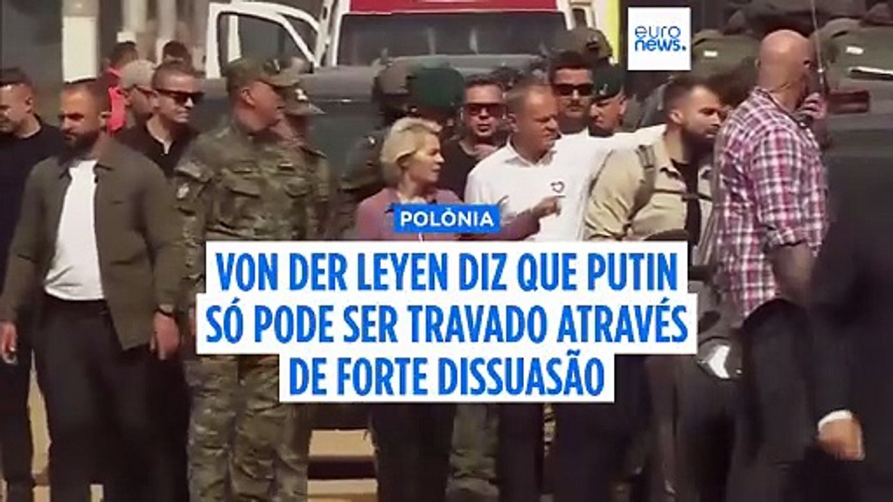 Donald Tusk e Ursula von der Leyen chegam à fronteira entre a Polónia e a Bielorrússia