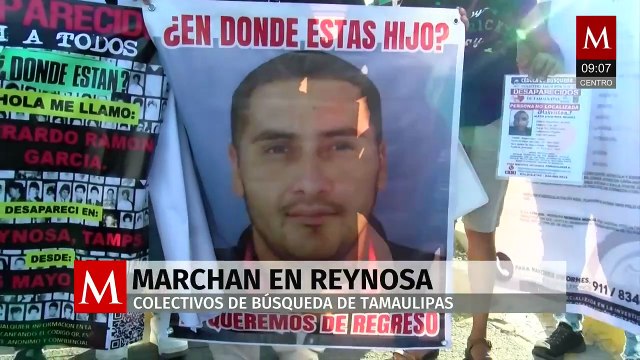 Colectivos de búsqueda marchan en Reynosa por el Día Internacional de Desapariciones Forzadas