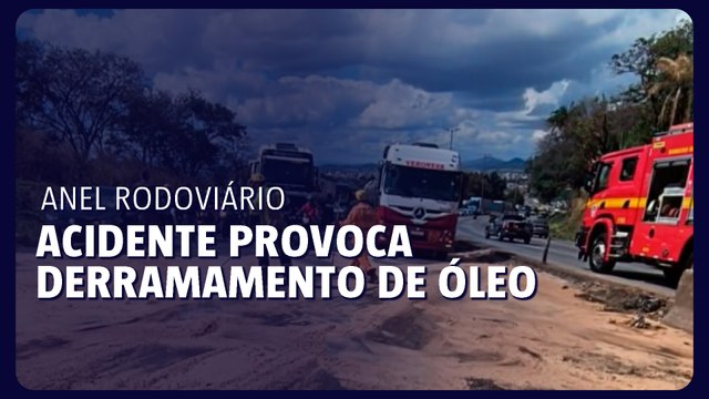 Acidente provoca derramamento de óleo no Anel Rodoviário