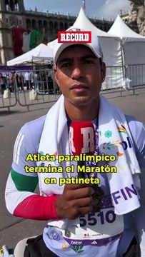 NO SOMOS UN ESTORBO, SOMOS ALGO VALIOSO Michel Muñoz, atleta paralímpico participó en el Maratón de la Ciudad de México desde su patineta.
