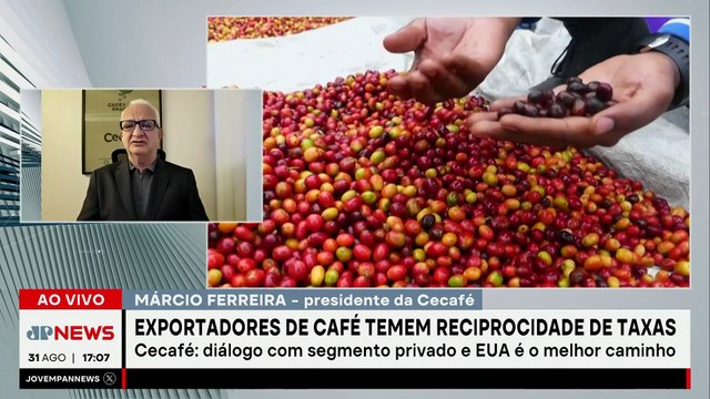 Exportadores de café temem reciprocidade do tarifaço; presidente da Cecafé comenta