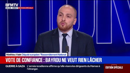 Interview de François Bayrou: "Il s'est foutu de notre gueule", estime Matthieu Valet (RN)