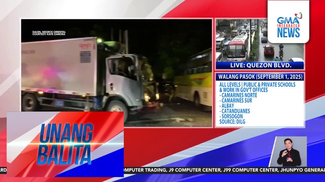 Lalaking pedestrian, patay matapos masagasaan ng van; isang bus, nasalpok din ng van | Unang Balita