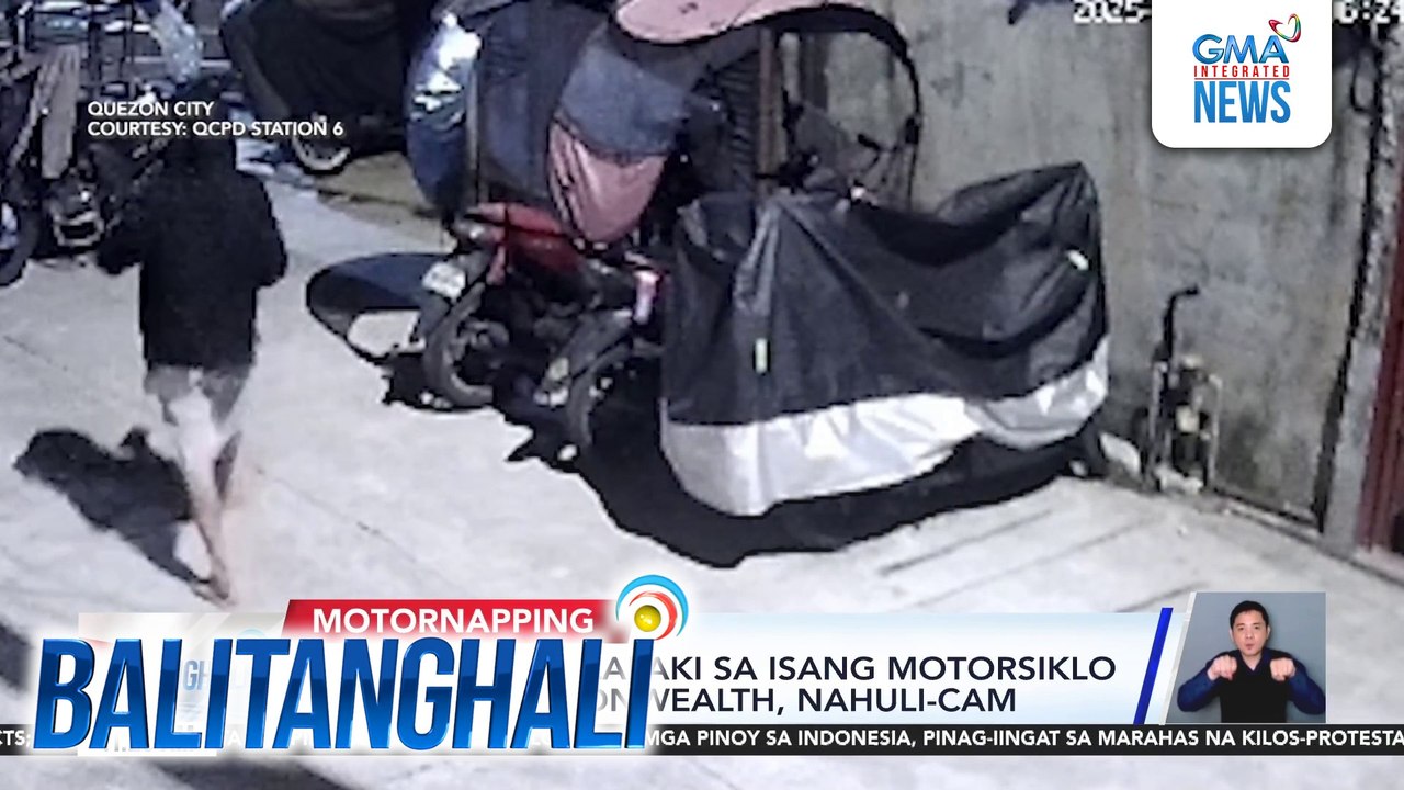 Pagtangay ng lalaki sa isang motorsiklo sa Brgy. Commonwealth, nahuli-cam | Balitanghali