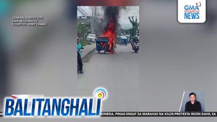 Tricycle, nagliyab dahil umano sa eletrical wiring | Balitanghali