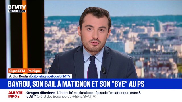 SIGNÉ BFM - Interview de François Bayrou: Le Premier ministre a beau avoir invité le PS à le rencontrer, il leur a claqué la porte au nez
