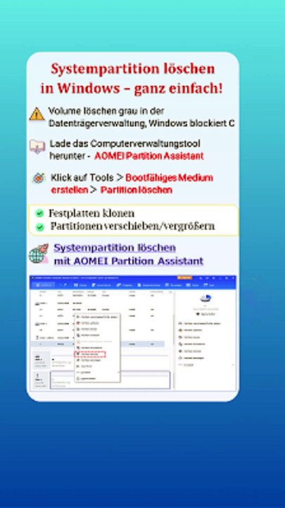 Systempartition löschen in Windows – so klappt‘s ohne CD/DVD! 🚀
