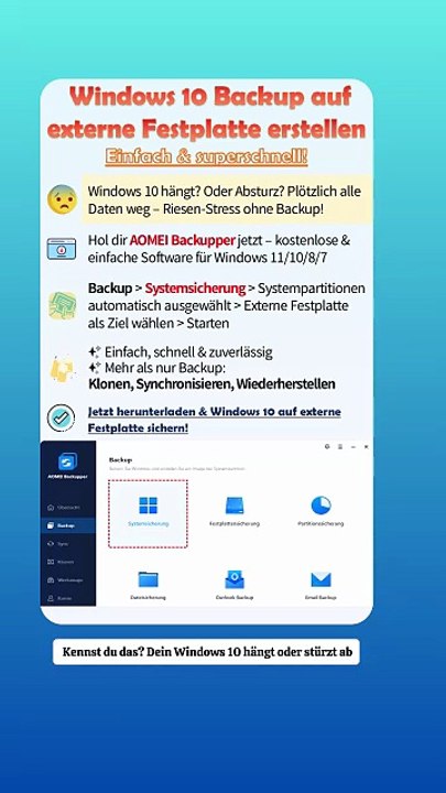 Nie wieder Datenverlust – Windows 10 Backup auf externe Festplatte 💻💾