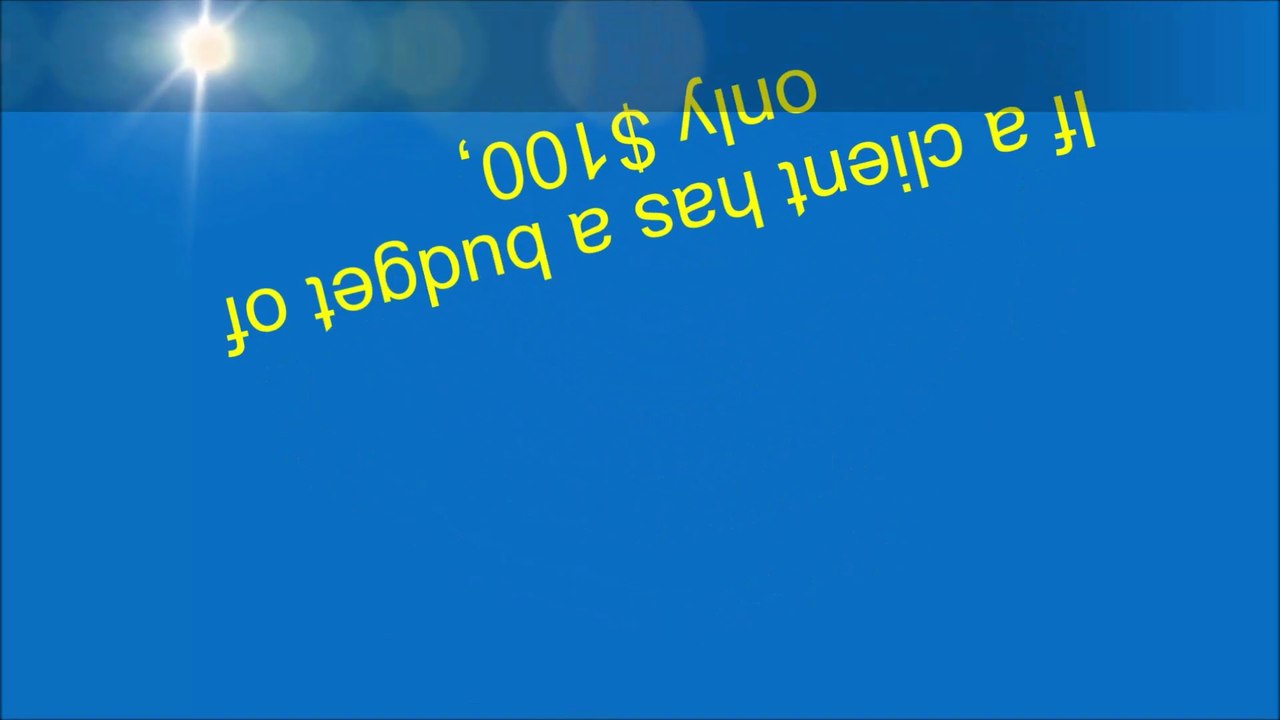 USD 100 budget type of tvc content video