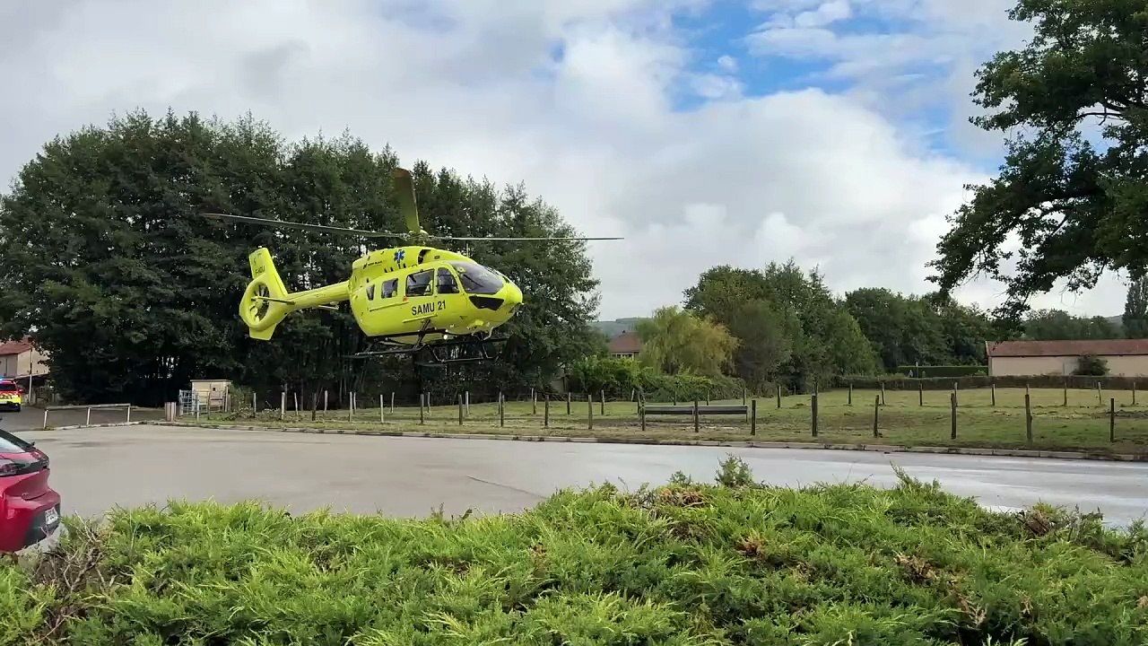 MARMAGNE : Evacuation d'un blessé par hélicoptère