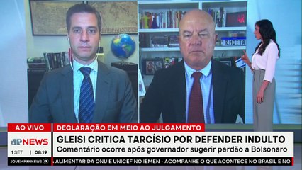 Gleisi Hoffmann chama Tarcísio de “candidato fantoche” por defender indulto a Bolsonaro