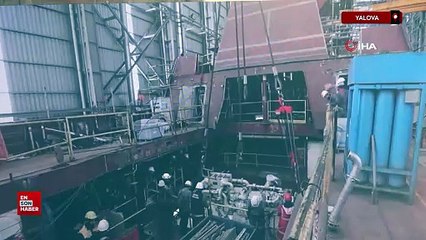 Yalova'da TCG İçel fırkateyni suya indirildi