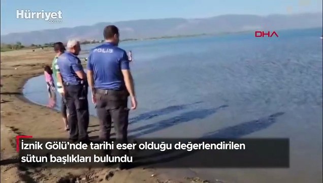 İznik Gölü’nde tarihi eser olduğu değerlendirilen sütun başlıkları bulundu