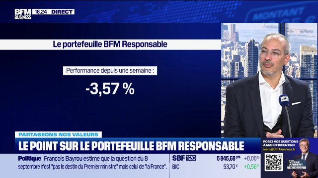 Le portefeuille BFM-Responsable : Seb en souffrance, sa survie dans le portefeuille en question - 01/09