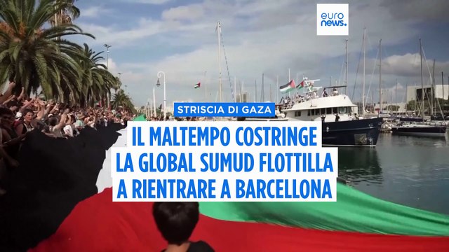 Aiuti a Gaza, la Global Sumud Flotilla rientra in porto a Barcellona per maltempo