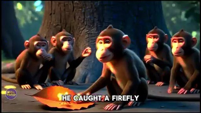 The Monkeys and the Firefly - Funny Story for Kids _ Short Stories(360P)