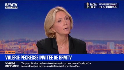 Vote de confiance: sans accord de non-censure, Valérie Pécresse se dit favorable à "une élection présidentielle anticipée"