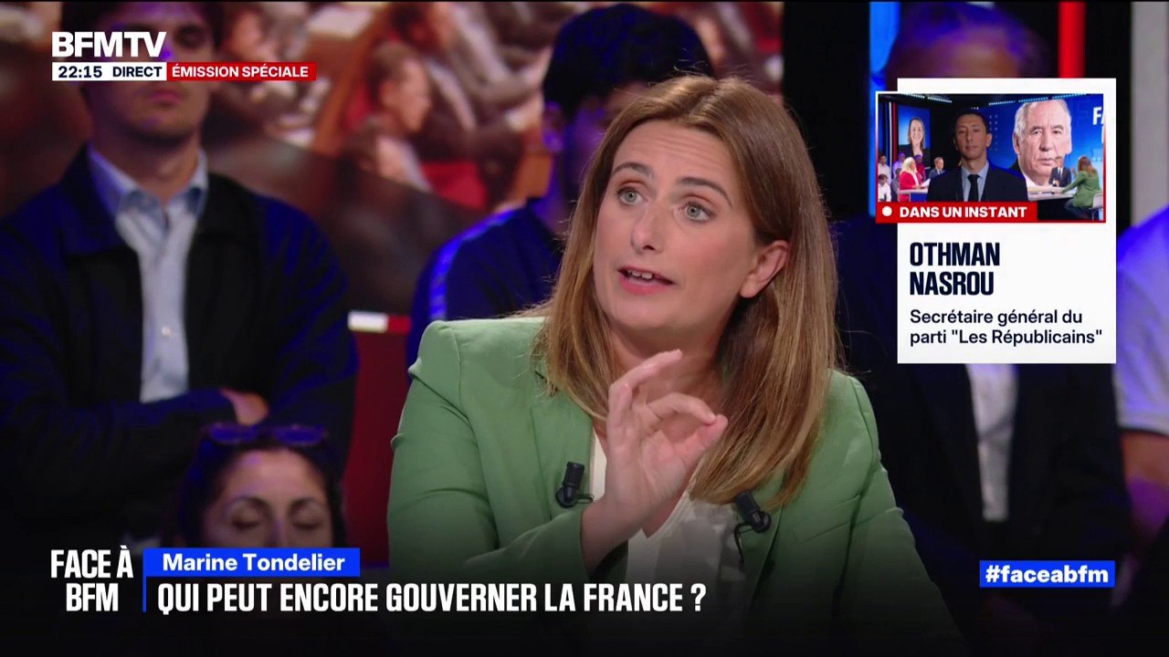 "François Bayrou ne parle que de dette budgétaire, j'en connais une pire, c'est la dette environnementale", souligne Marine Tondelier (Les Écologistes)