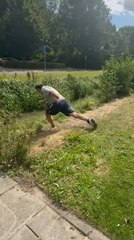 Man Slips And Falls Into Mud During Long Jump Attempt