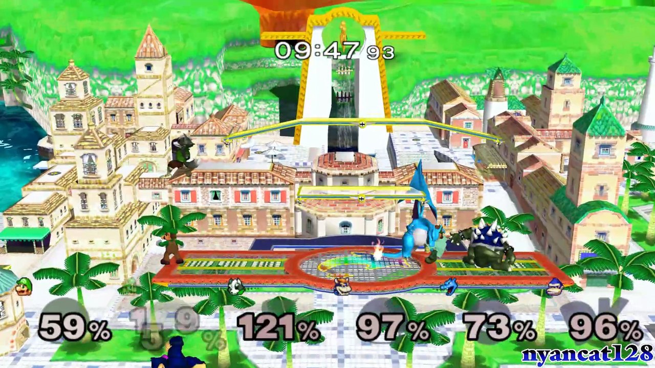 Super Smash Bros. Melee Akaneia Build Request: 3v3 Battle on Delfino Plaza