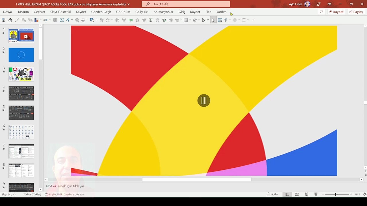 13.Ders Hızlı Erişime Nasıl Hızlı Erişim Ana Sekme ve Alt Sekme Araçları Nasıl Eklenir