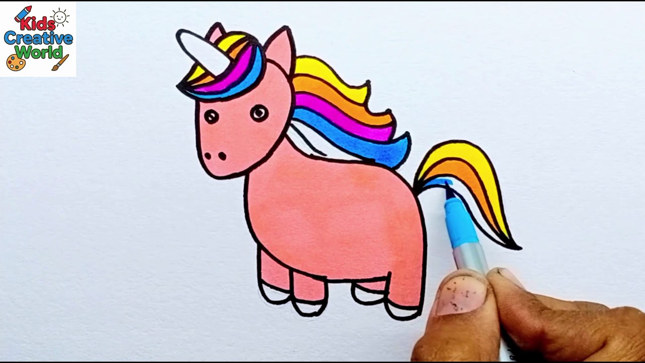 How to Draw a Unicorn | Easy Unicorn Drawing for Kids | Cute Unicorn Coloring