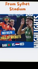 Bangladesh vs Netherland 2nd T-20 (All wickets) highlights