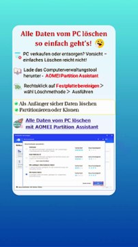 👉 Alle Daten vom PC löschen – sicher & schnell mit AOMEI Partition Assistant!