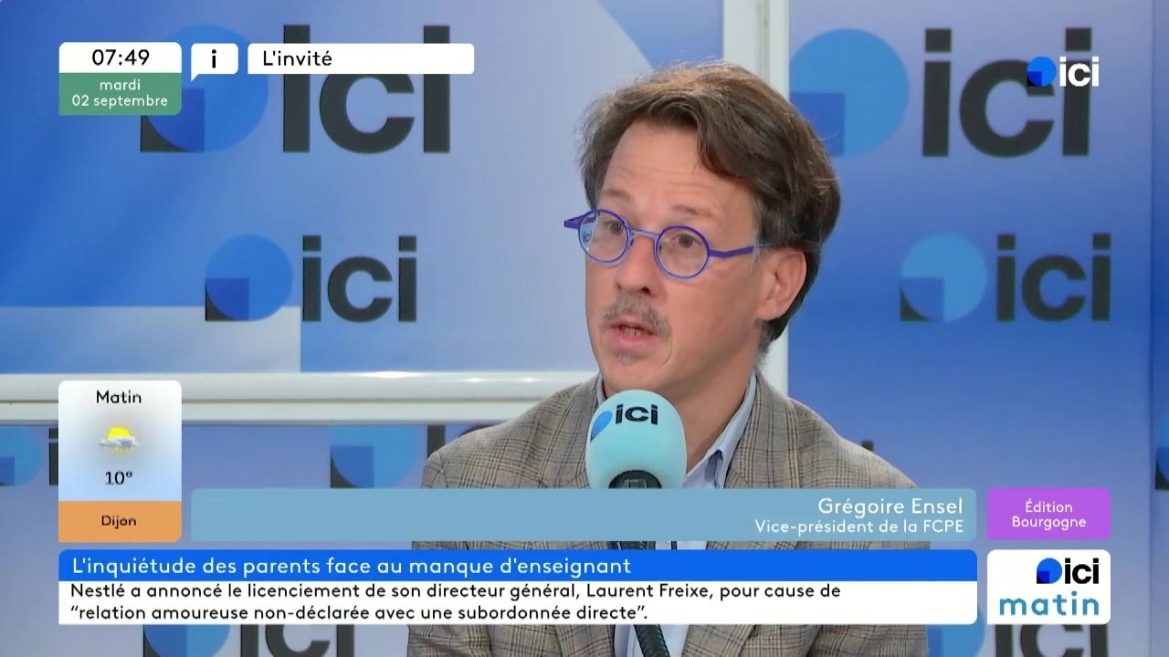 "Avoir des adultes face aux élèves" : le vice-président bourguignon de la FCPE Grégoire Ensel fait sa rentrée