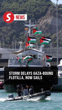 Aid flotilla for Gaza departs Barcelona after stormy weather turnaround