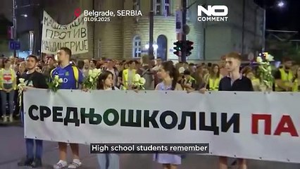 10 месяцев со дня трагедии в Нови-Саде: демонстранты маршем прошли по Белграду