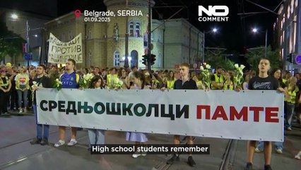 Manifestação em Belgrado assinala dez meses desde a tragédia de Novi Sad