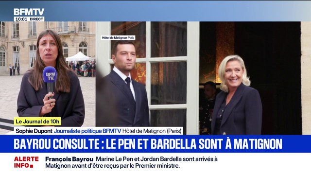 Marine Le Pen et Jordan Bardella sont arrivés à Matignon pour un entretien avec François Bayrou