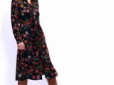 Tie-front fluid midi shirt dress femme La Fianc&eacute;e