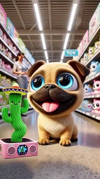 Frenchie s Hilarious Dance Moves! Buys Dancing Cactus, Wiggles Non-Stop with Owner! 🌵💃#cute #dog
