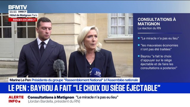 Après son entretien avec François Bayrou, le Rassemblement national appelle à une dissolution ultra rapide
