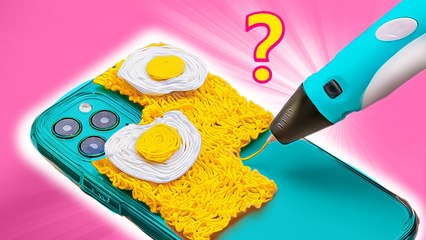 🍜 Hardcore Ramen Fan 😂 DIY Ramen Phone Case With 3D Pen