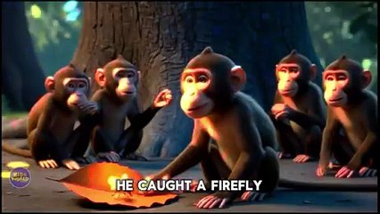 The Monkeys and the Firefly - Funny Story for Kids _ Short Stories(360P)