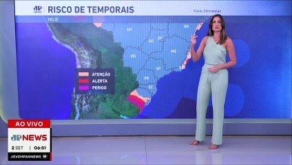 Rio Grande do Sul está em alerta de perigo para temporais nesta terça (02) | Previsão do Tempo